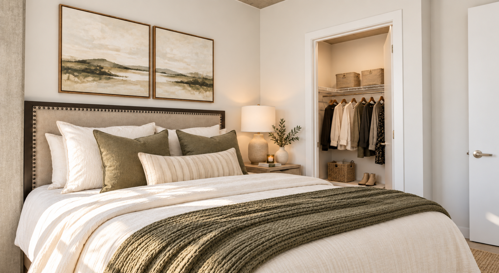 Natural light and walk-in closets