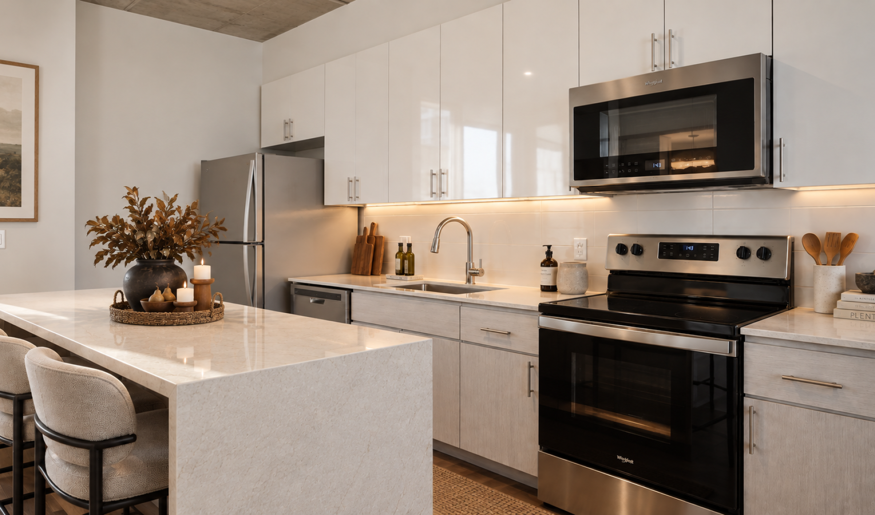Modern Apartment Kitchen at Sora in Downtown Phoenix