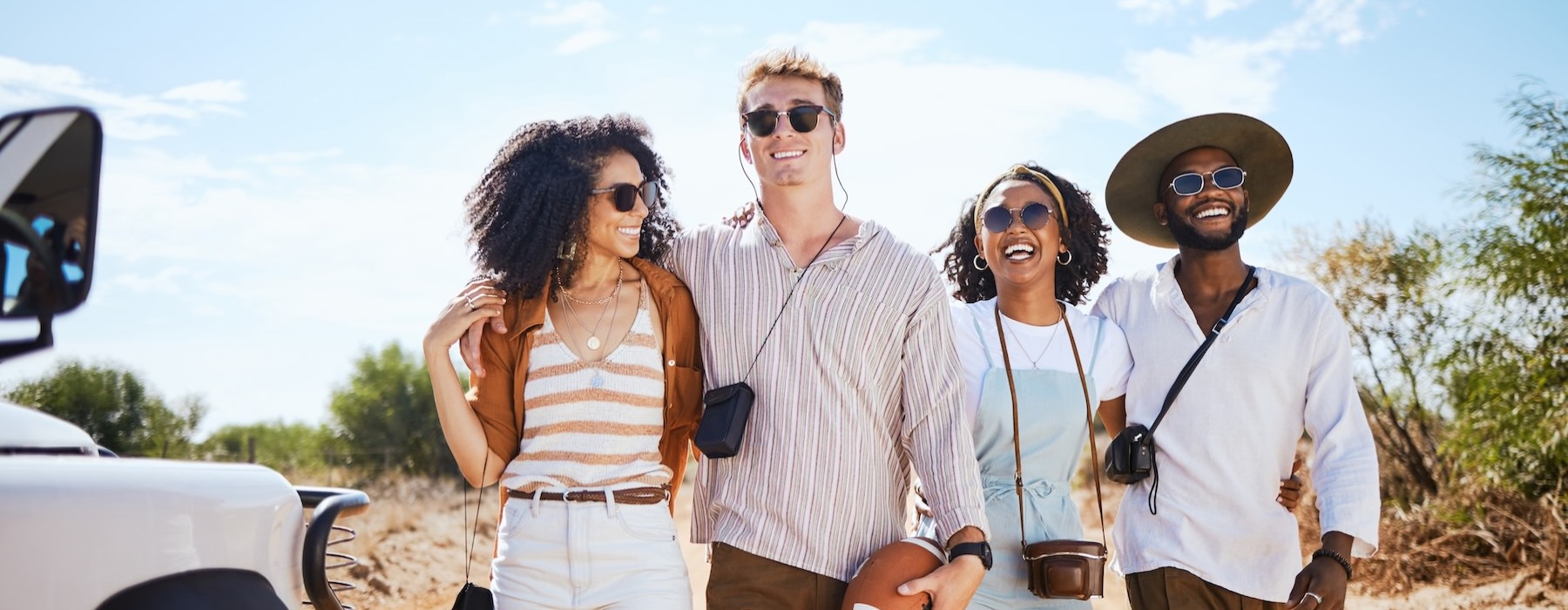 a group of friends walking together